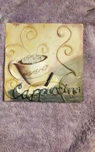 New View Tile Art Wall Plaque Coffee Cappuccino - Picture 1 of 6