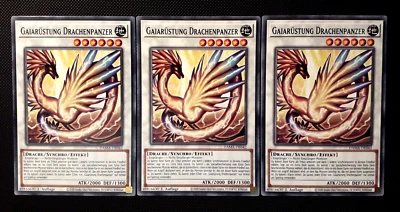 Yu-Gi-Oh! 3x Gaiarüstung Drachenpanzer, DAMA-DE042, Common, 1. Auflage, Near M. - Bild 1 von 4