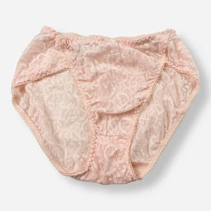 Mutandine vintage Maidenform pizzo nylon gamba alta rosa 25718 medie Union Made - Foto 1 di 7