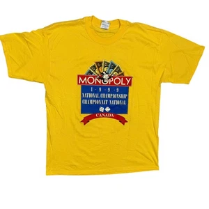 Vintage 90s Monopoly 1999 National Championship TShirt Yellow Cotton XL - Picture 1 of 6