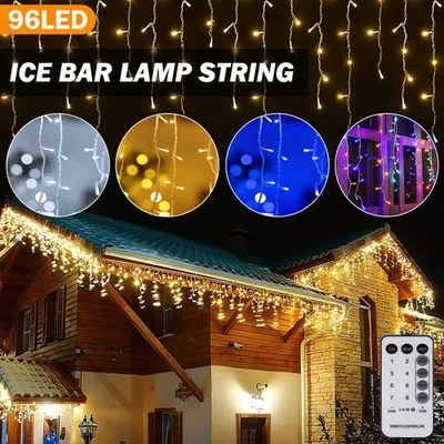 117FT Christmas Lights Outdoor Decorations 864LED 8 Modes Curtain String Light - Image 1 of 4