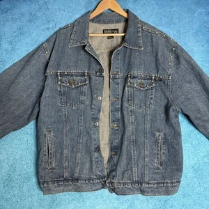 Vintage 80s Tag Rag Jeansjacke Herren XXL Nieten Blau Jeans Grunge Punk Selten - Bild 1 von 17