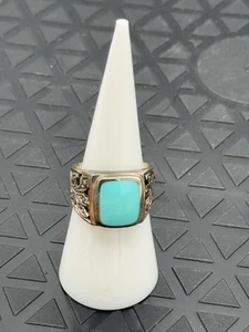 925 Sterling Silver 925 Howlite Solitaire Stone Ring Size 6.5 - Picture 1 of 6