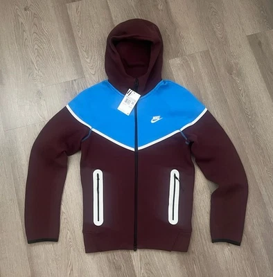 Jaqueta Nike Tech Fleece Windrunner reflexiva com zíper HQ3746-652 Borgonha (masculina XS) - Imagem 1 de 4