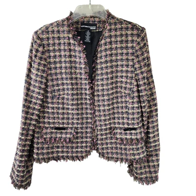 Blazer corto Norton McNaughton tejido sin botones con flecos talla 10 Foto 1 de 4