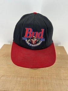 Gorra de camionero vintage Bud Pro fútbol Snapback Stylemaster OSFA roja y negra - Imagen 1 de 7