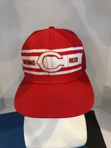 Vintage Cincinnati Reds Super Stripe Trucker SnapBack Hat By AJD - Picture 1 of 11