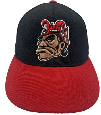Zephyr SDSU Aztecs Fitted Hat 7 Black Red Chief Logo Vintage College Cap - Image 1 of 4