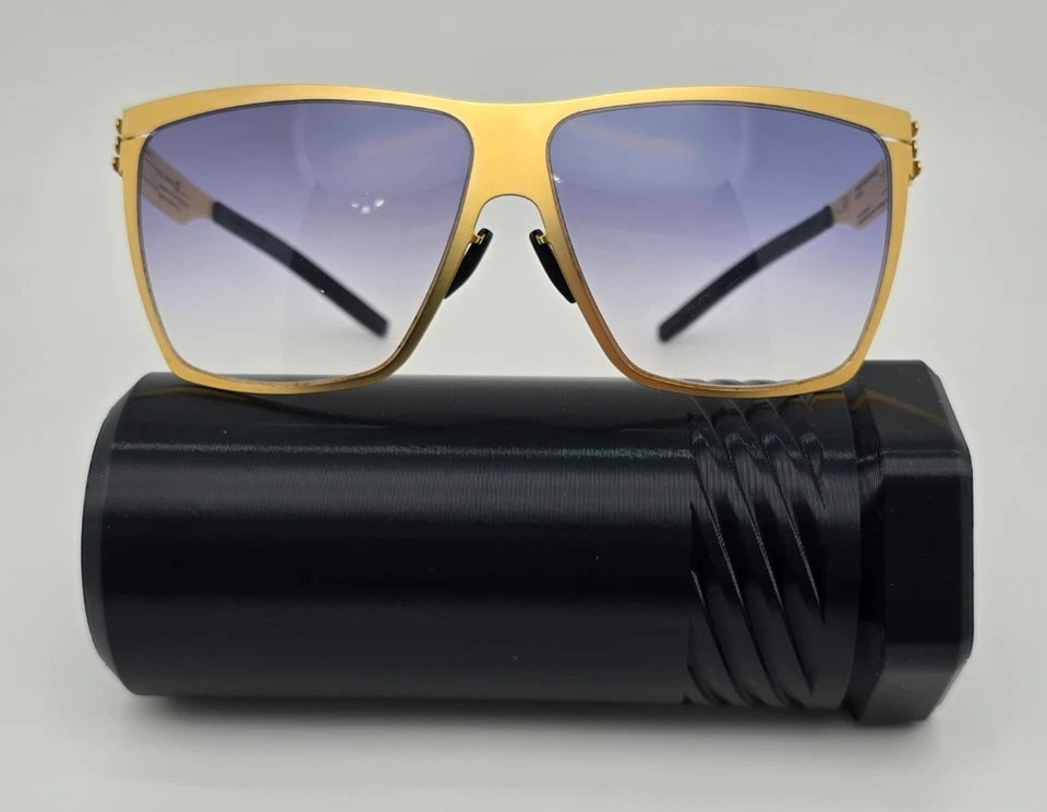 IC! Gafas de sol Berlin Dark Energy marco dorado azul claro lentes degradadas con estuche Foto 1 de 4