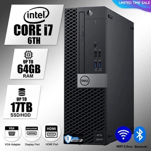 DELL Desktop Computer PC i7 6TH,up to 64GB RAM,17TB SSD HDD,Windows 10/11, WiFi - Picture 1 of 7