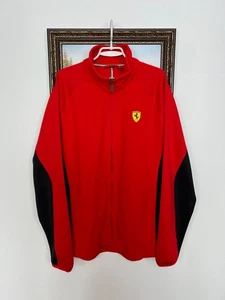 Vintage Ferrari Racing Fleece Sweatshirt Full Zip Jacket Track Top Size XL - Picture 1 of 15