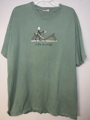 Life Is Crap Men’s XXL T-shirt, Green - Image 1 of 4
