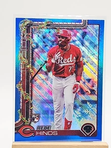 2025 Topps Holiday - Rece Hinds - Blue Metallic Glitter - RC - Reds - Bild 1 von 2