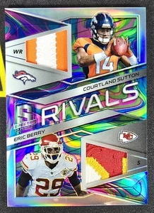 2018 Spectra Rivals #15 Eric Berry Courtland Sutton RC Game Used Patch 3/4 Prizm - Picture 1 of 4