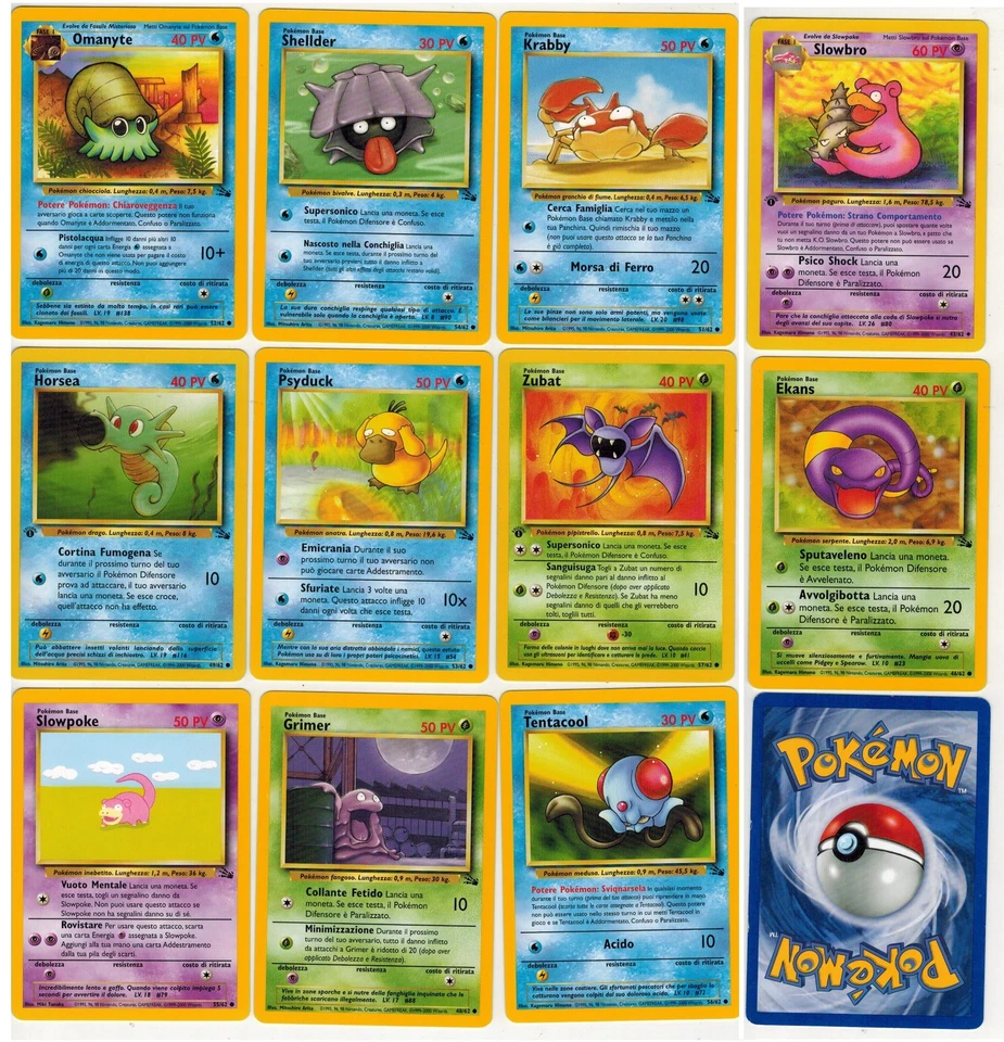 Pokemon TCG Fossil Lot 11 Cards Tentacool Slowbro Ekans - Image 1 of 1