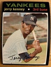 1971 Topps Jerry Kenney Baseball Card #572 Yankees Third Base Low-Grade