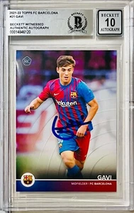 2021-22 Topps FC #21 Gavi Signed RC Rookie Spain Barcelona RC Beckett Graded 10 - Picture 1 of 1