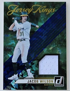 2024 Donruss Baseball Jersey Kings Blue Ice Jacob Wilson Oakland A's MLB Card - Picture 1 of 2