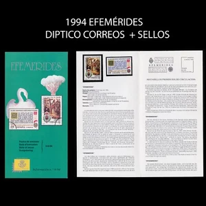 DÍPTICO CORREOS + sellos 9-1994.EFEMÉRIDES.Edifil.3299-3300 - Imagen 1 de 3