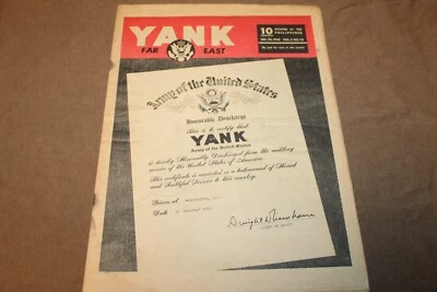 Original WW2 U.S. Army "YANK" Magazine w/Honorable Discharge on Cover, 1945 d. - Image 1 of 4