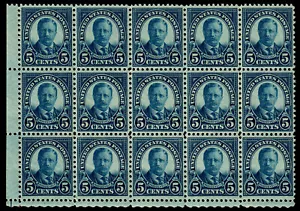 US #557 5c T. Roosevelt, dunkelblau Perf 11, 15er Block F-VF MNH(11)/H. SCV 461 $ - Bild 1 von 2