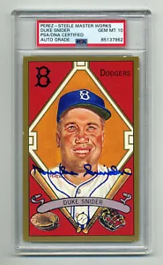 DUKE SNIDER PSA/DNA GEM MINT 10 SIGNED PEREZ STEELE MASTER WORKS Gold Border - Picture 1 of 1