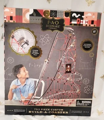 FAO Schwarz 753 Piece Build-A-Coaster Building Set Motorized Rollercoaster NEW - Image 1 of 4