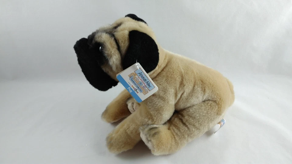 Animal Alley Vtg Toys R US Pug Dog Tan Black Plush 13" 2000 Geoffrey Kids