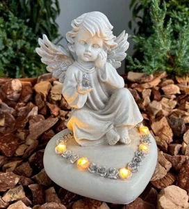 LED Engel Figur Dekofigur Schutzengel Grabdeko Grabschmuck Grabengel Dekoengel - Bild 1 von 10