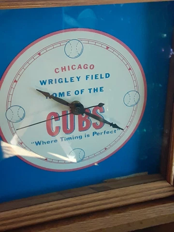 Vintage Wrigley Field Chicago Cubs Handmade Clock Solid Oak U.S.A Cover