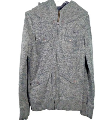 Chaqueta con Capucha Burton Para Mujer Talla Pequeña Gris Moteado Forrada de Vellón Cremallera Completa Usada en Excelente Condición Foto 1 de 4