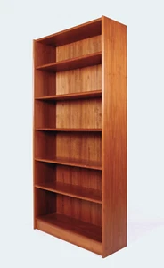 Vintage Danish Teak Open Bookcase Mid Century Bookshelves Tall 1960s - Picture 1 of 7