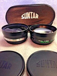 Suntar Aux Wide Angle Tele Photo 1:4 Lens Set Tele-Wide Finder and Case rare