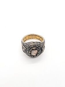 14KT GOLD RING WITH UNCUT DIAMOND