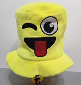 Bucket Cap Tongue Out Winkern One Size Erwachsene Unisex Ha-Emoto Emoji Hut Halloween - Bild 1 von 7