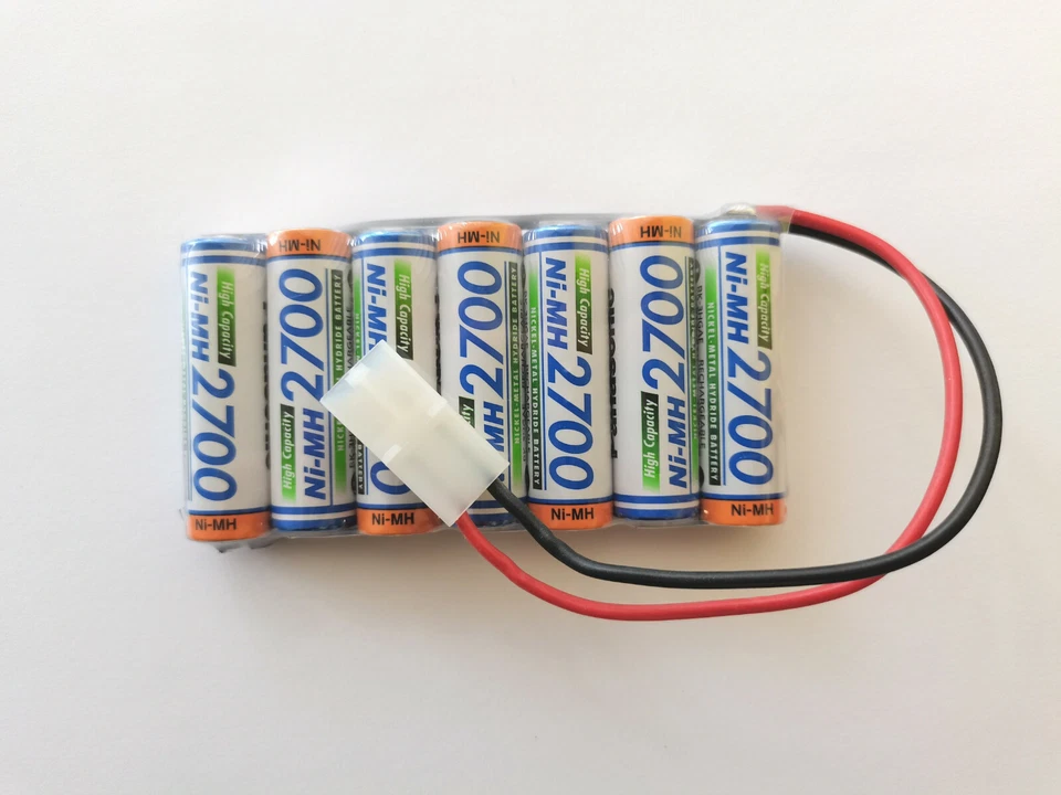 Panasonic 7er Akkupack Typ 2700 mit Tamiya-Stecker 8,4V 2500 NiMH AA Mignon - Bild 1 von 1