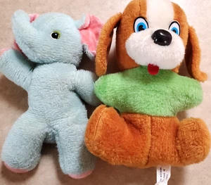 2 Vintage Plüsch Knickerbocker Tiere der Unterscheidung Elefant Wunder Spielzeug Beagle - Bild 1 von 14
