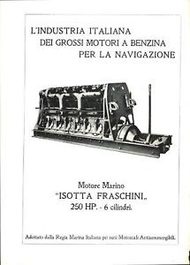 Isotta Fraschini. Motore marino 250 HP 6 cilindri. Advertising  1916