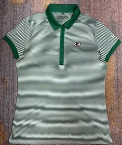 Green Bay Packers Golf Poloshirt Damen Medium Nike Dri-Fit gestreift grün - Bild 1 von 8