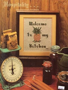 Gastfreundschaft Kreuzstich Faltblatt - Kitchen Welcome - Vintage & OOP - 35 Jahre alt! - Bild 1 von 1