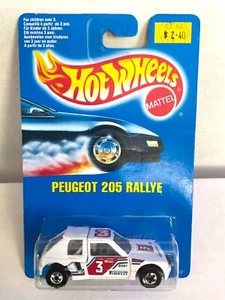 Hot Wheels PEUGEOT 205 RALLYE - 1989 BLUE CARD International ONLY #3 Pirelli - Picture 1 of 6