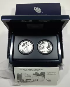 2013 (W) US Mint American Eagle 2-Coin Silver Set Rev PROOF & Enhanced UNC w/OGP - Picture 1 of 4