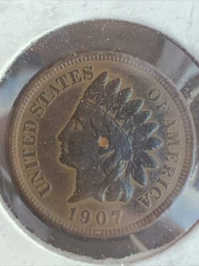 1907 Indian Head Cent fast unzirkuliert XF +/AU Münze Regenbogen glänzen (#2) - Bild 1 von 7