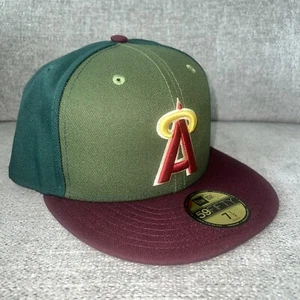 LA Angels Cooperstown Collection New Era 59Fifty Hat Sz 7 1/2 Rifle Green Rare - Picture 1 of 7