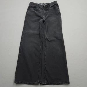 Old Navy Jeans Girls Size 16 28x27 Black High Rise Baggy Wide Leg Pants Youth XL - Picture 1 of 10