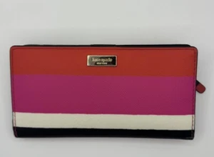 Kate Spade Bifold Red, Pink, White Blue, Leather Wallet Pink - Picture 1 of 10