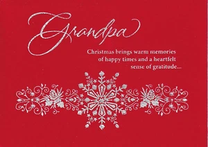 Papyrus Weihnachtskarte Neu in Verpackung UVP 5,95 $ Opa (rot) beflockte Karte (H4) - Bild 1 von 3