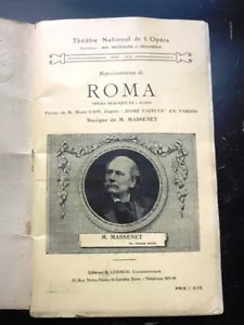 1912 PROGRAMA DE ÓPERA FRANCESA - ROMA - TEATRO NACIONAL DE ÓPERA, GRANDES ANUNCIOS - Imagen 1 de 10