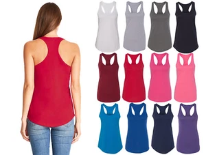 Womens RACER BACK Tank Top Light Weight Casual Basic A-Shirt Yoga Gym Workout - Picture 1 of 14