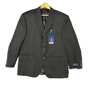 Chaps Suit Jacket Mens 42S 42 S Classic Wool Ralph Lauren Stripe 3 Button NEW - Picture 1 of 20